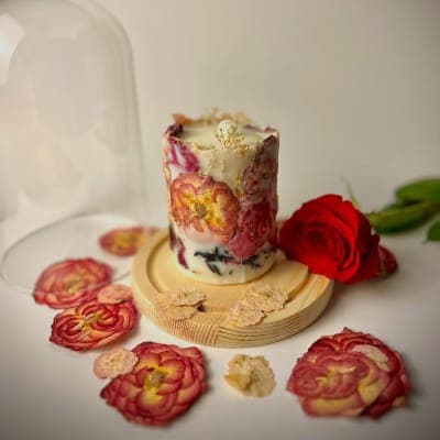Candera botanical candles styled in Olesia’s studio